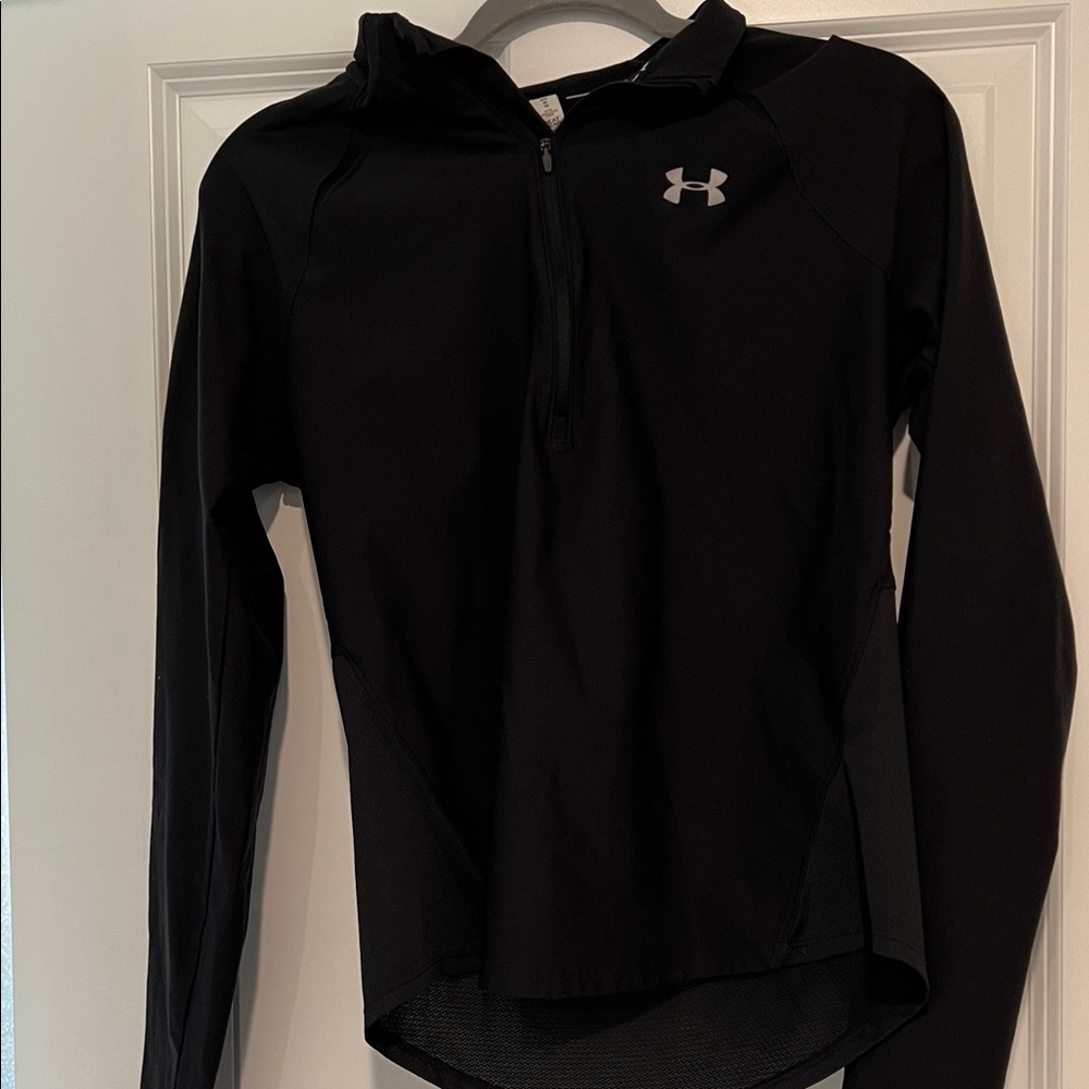 Under Armour Black Hooded Half-Zip Top